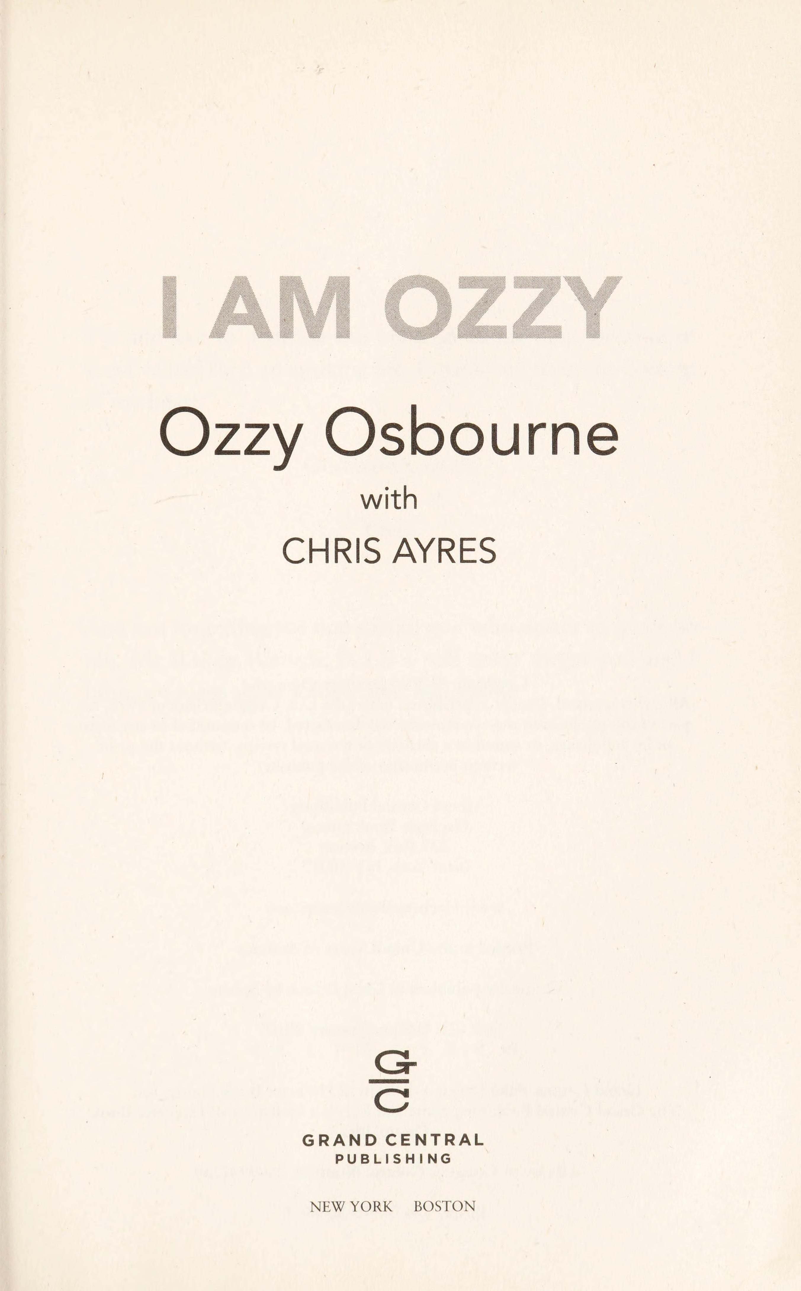 Cover of I Am Ozzy